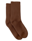brown ella nude crew organic pima cotton socks made in peru