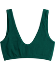 proclaim lagoon deep green everyday bralette in organic cotton made in la on white background