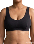 black everyday bralette scoop style in organic cotton in d+ cup fit