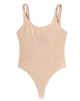 ada nude, a light beige tone, reversibe bodysuit with ribbed side showing