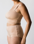ada nude, lightst nude tone, high rise briefs made from soft and sustainable tencel.