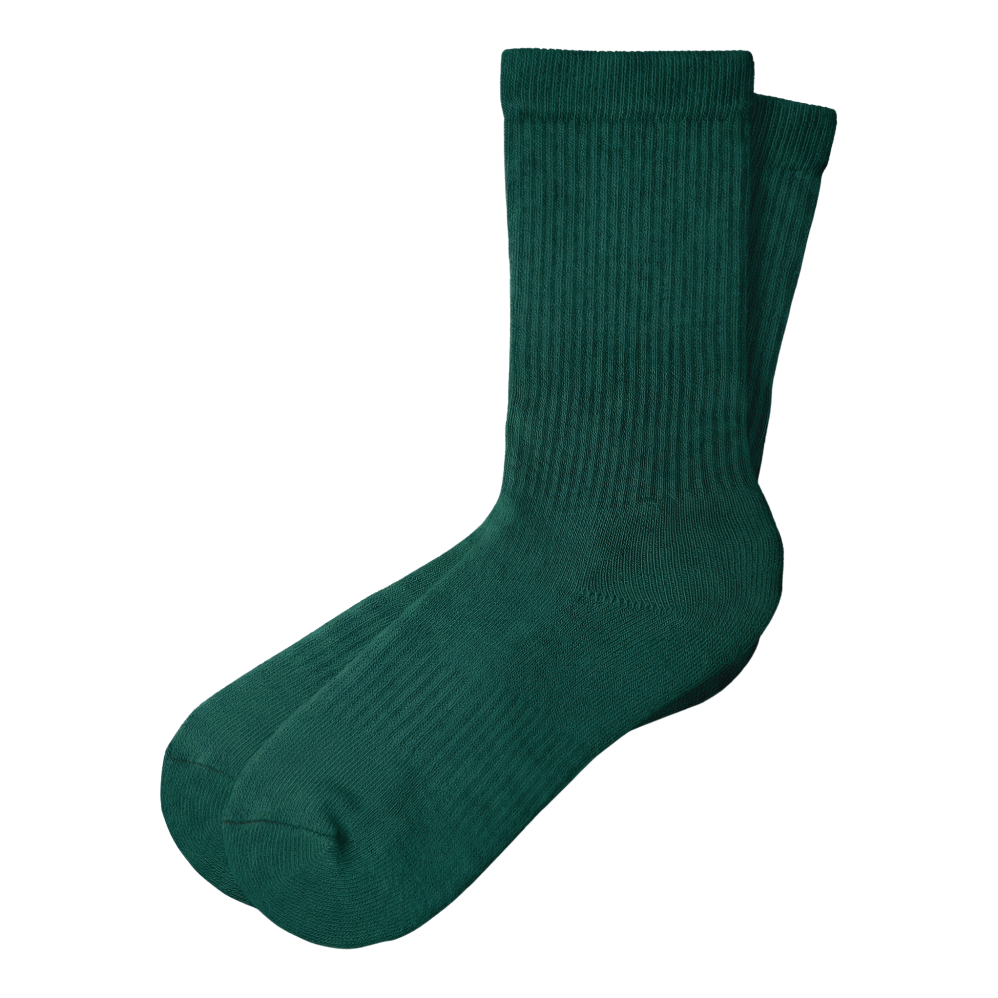 organic cotton crew sock in dark green made in usa