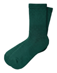 organic cotton crew sock in dark green made in usa