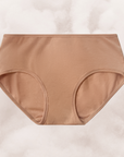 PROCLAIM organic cotton mid rise brief in maya nude a medium nude caramel tone