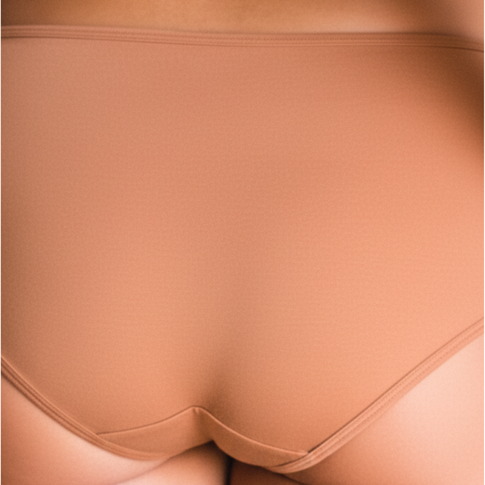 Back view of PROCLAIM Maya medium nude organic cotton mid-rise brief underwear