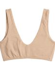 flat lay ada nude light nude bralette on white background