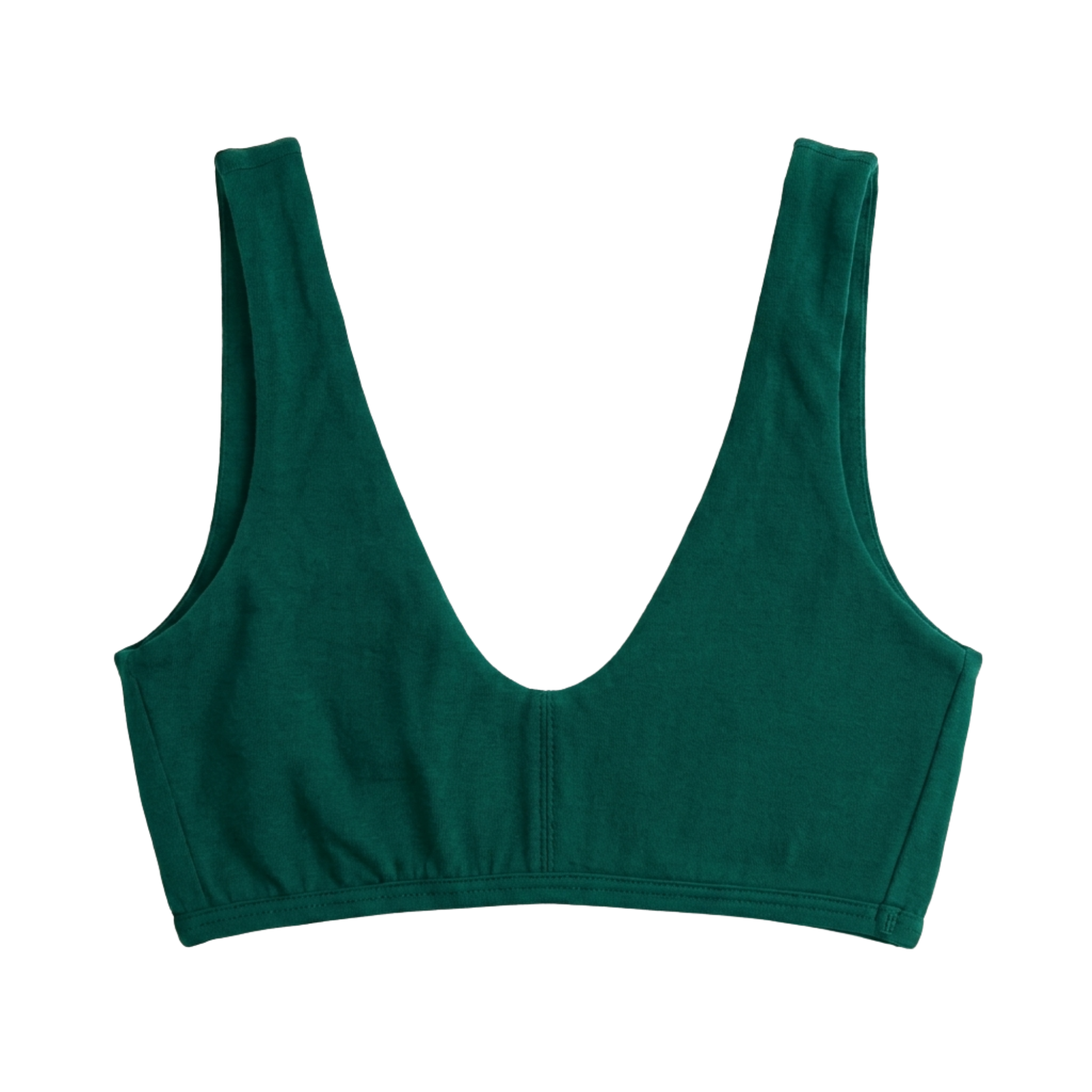 proclaim lagoon deep green everyday bralette in organic cotton made in la on white background