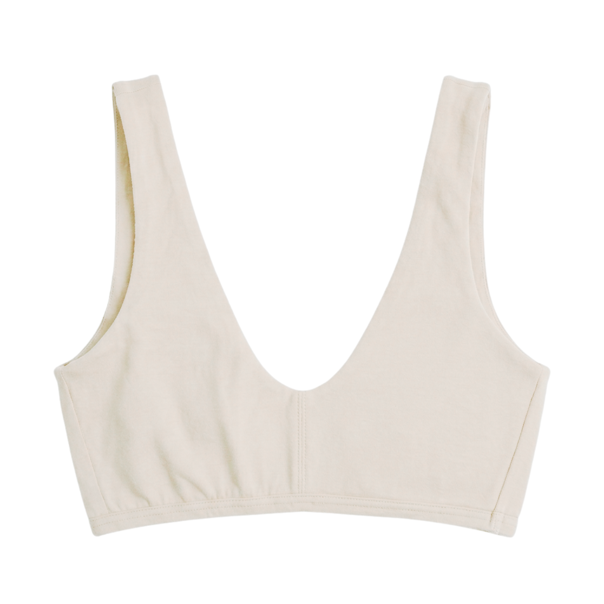 proclaim natural undyed unbleached organic cotton everyday bralette scoop style made in la on white background