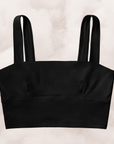proclaim organic cotton square neck bralette in black