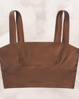 proclaim organic cotton square neck bralette in ella nude deep nude brown tone