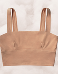 proclaim organic cotton square neck bralette in maya nude medium nude caramel tone