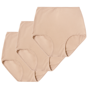 3-pack of ada nude (light beige tone) high-rise briefs