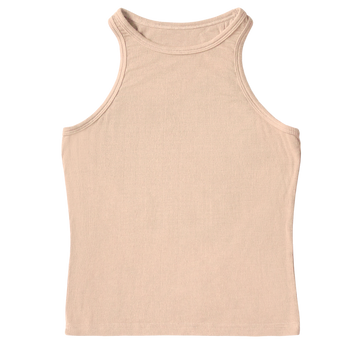 Ribbed Tank Top in Ada Nude beige with crew neck style